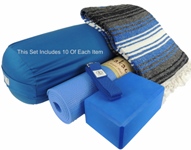 Kakaos Yoga Studio Blanket and Round Bolster Set 5